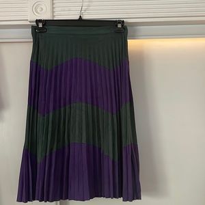 Purple X green Elli White zig zag pleated skirt